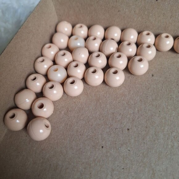 Score Four Replacement Pieces Beige Tan Beads 1970s Game Stack Connect 32 Balls - Picture 2 of 2